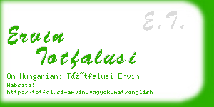 ervin totfalusi business card